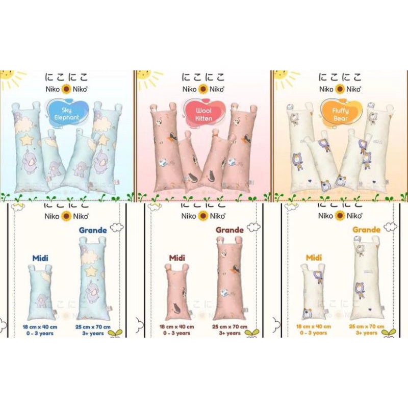 Nikoniko Bantal Guling Anak Tencel Bolster Lembut Serat Bulu Angsa