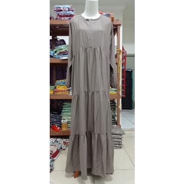GAMIS SUSUN RAYON PREMIUM-Abu (grey)