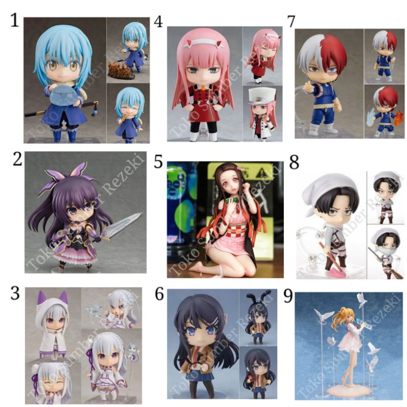 Figure Mainan Patung Boneka Zero Two Tohka Date A Live Todoroki Shoto Emilia Re Zero Rimuru Levi Att