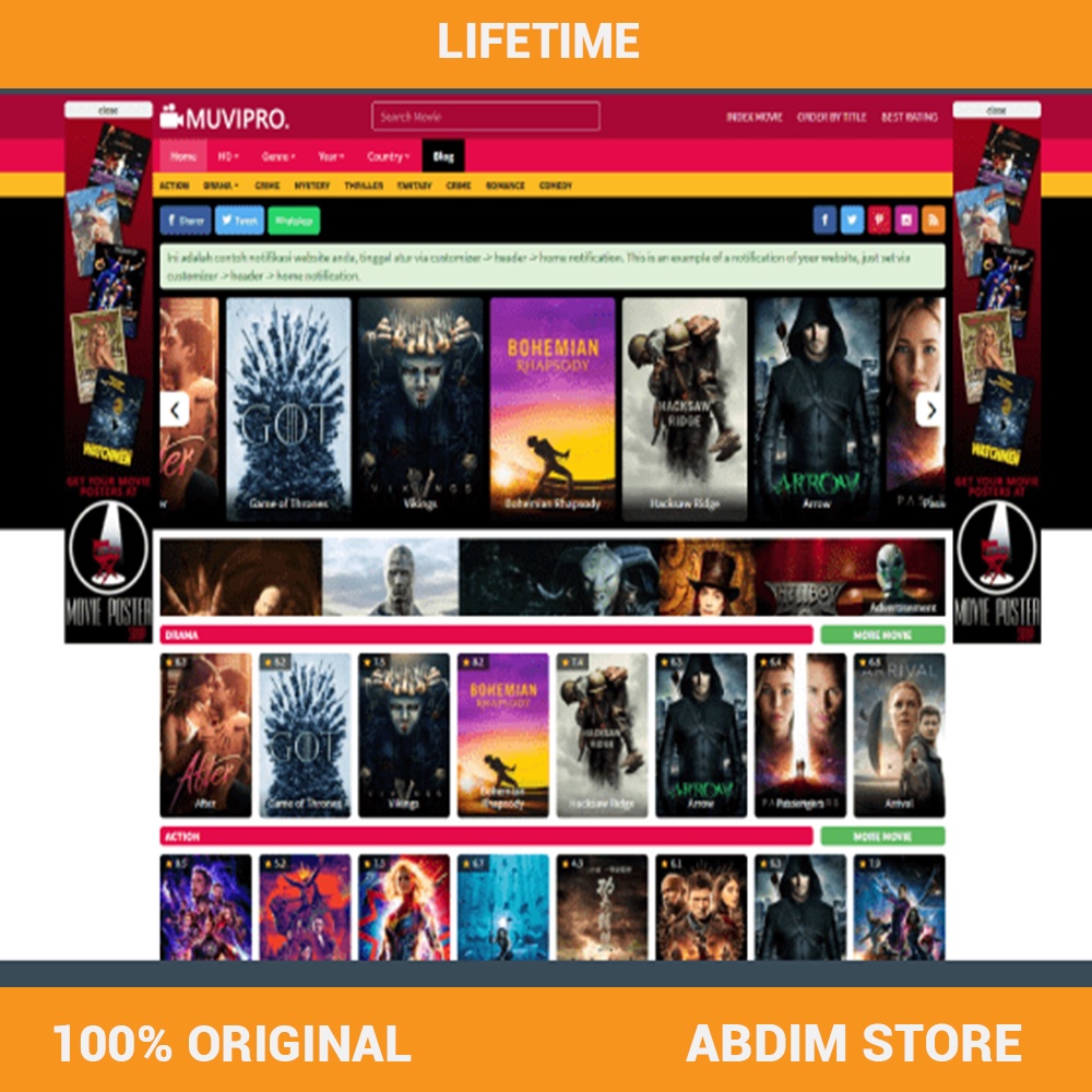 Muvipro WordPress Theme - Lisensi Original Lifetime