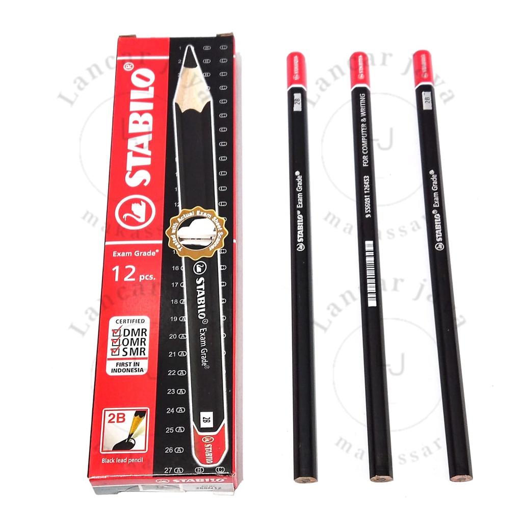 

[1 BOX / 12 PCS] Pensil Pencil Stabilo 2B Exam Grade