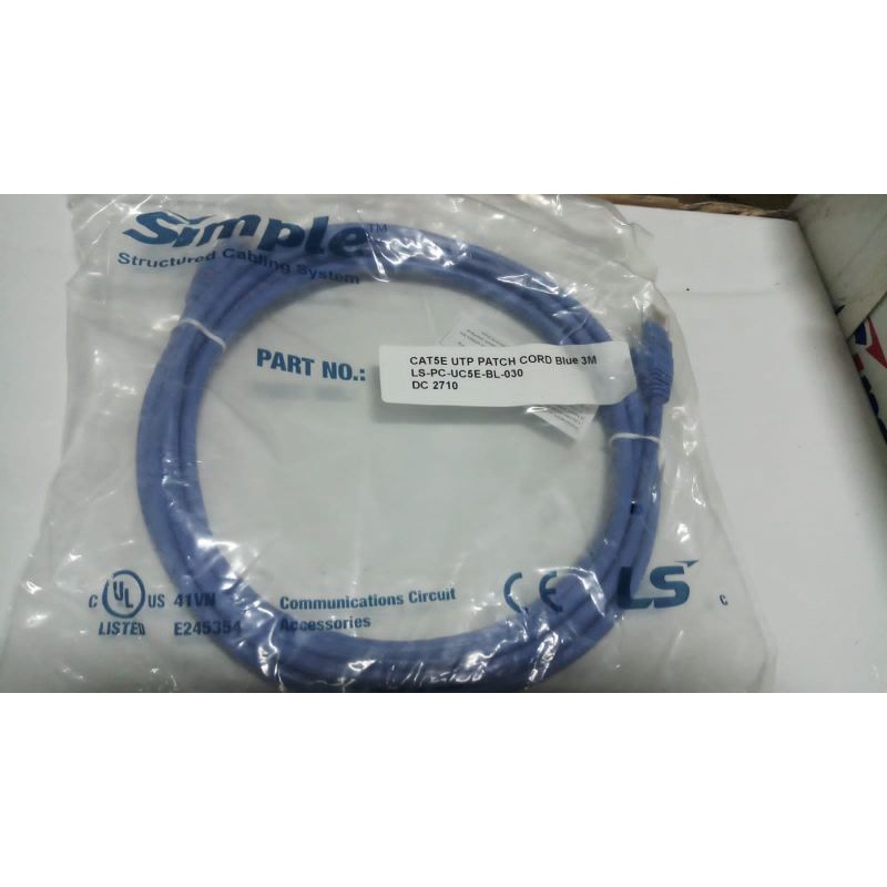 Patch cord LS Blue Biru 3meter cat 5