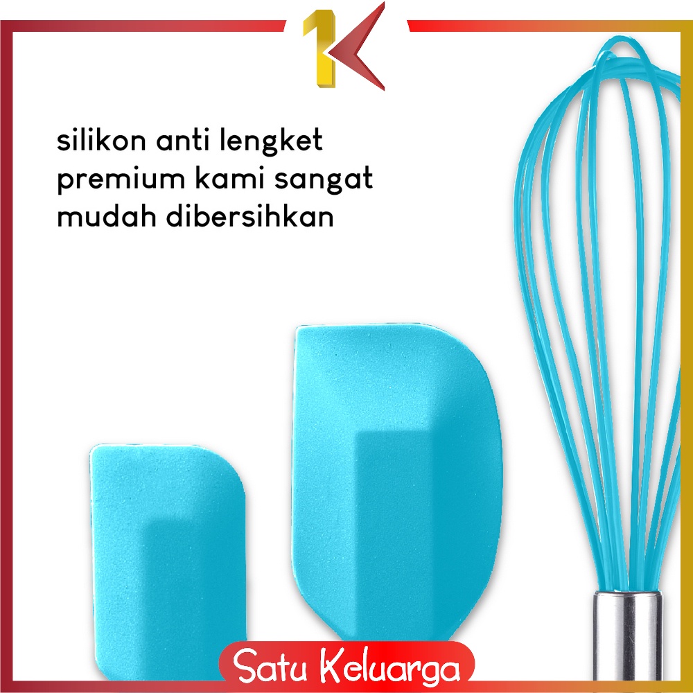 SK-C275 Sutil Silikon Set 5IN1 Silicone Kitchen Utensils Set / Peralatan Dapur Spatula Set Silikon Tahan Panas / Perlengkapan Masak-5