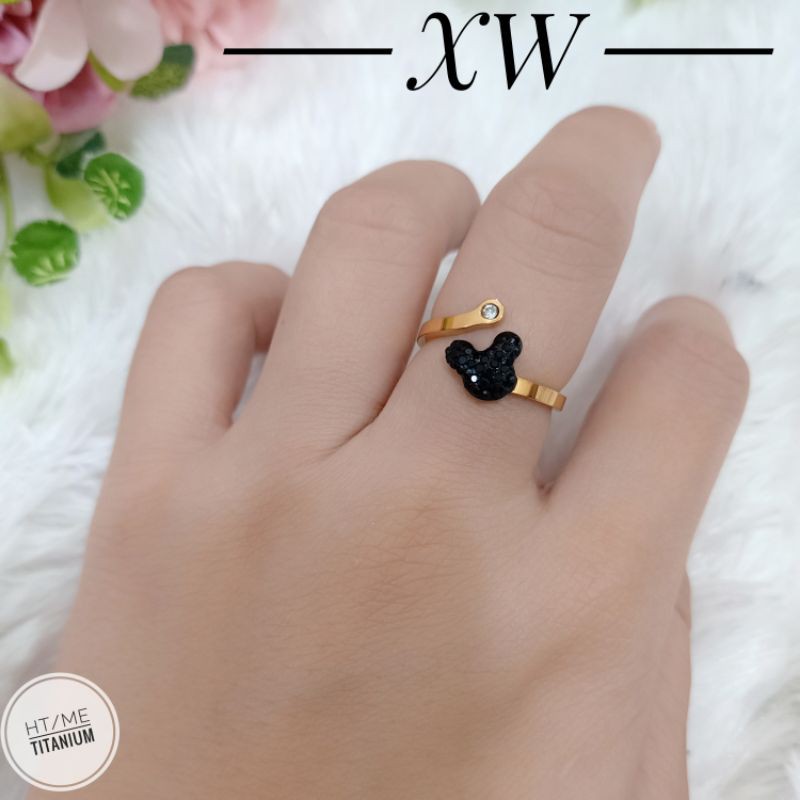 Cincin Titanium Fashion Wanita Gold XW19052101