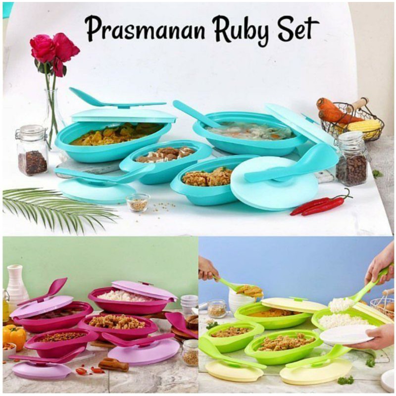 RUBY Set Tempat Prasmanan Set Wadah Sayur Wadah Saji Tempat Sayur Mangkok Sayur Prasmanan