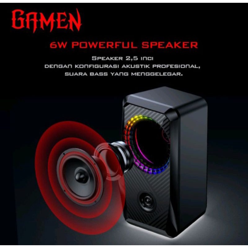 Speaker GAMEN GS5 Laptop/PC/Gaming Soundbar Super Bass Portable RGB Lighting