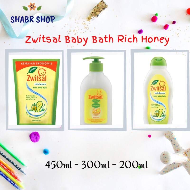 Jual Zwitsal Baby Bath Rich Milk Rich Honey Pump 300ml Botol 200ml ...