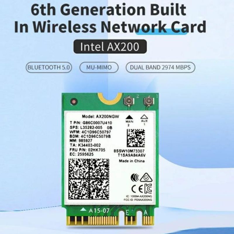 wirless wifi card wifi 6 AX200 M.2 Bluetooth 5.2