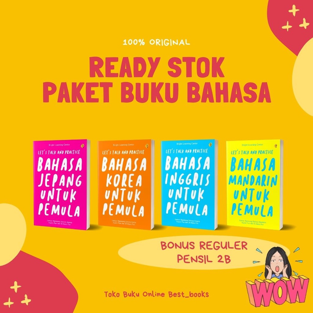BUKU BELAJAR BAHASA UNTUK PEMULA / BAHASA INGGRIS,KOREA,JEPANG,MANDARIN,ARAB