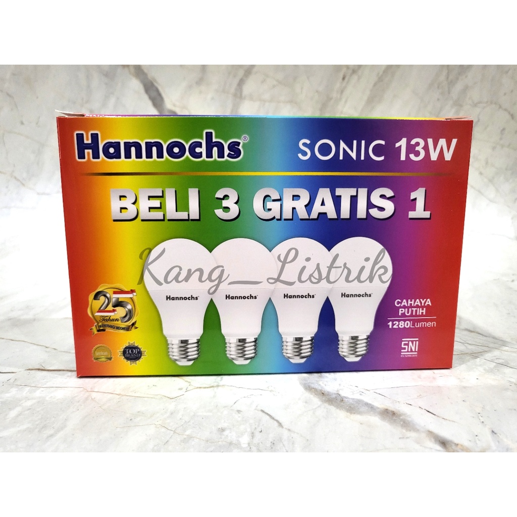 Lampu LED Paket Hannochs Sonic 13 Watt Beli 3 Gratis 1