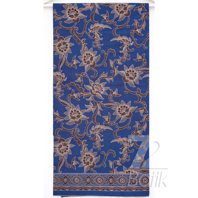 KAIN BATIK PREMIUM Bahan Katun Motif Kembang Warna Biru 729293 Cap 72 Jarik Jarit Samping Kebat Panjang Batik Katun Modern Premium Bahan Seragam Batik Pernikahan Kantor Keluarga Murah Kamen Jadi Batik Bali Lembaran