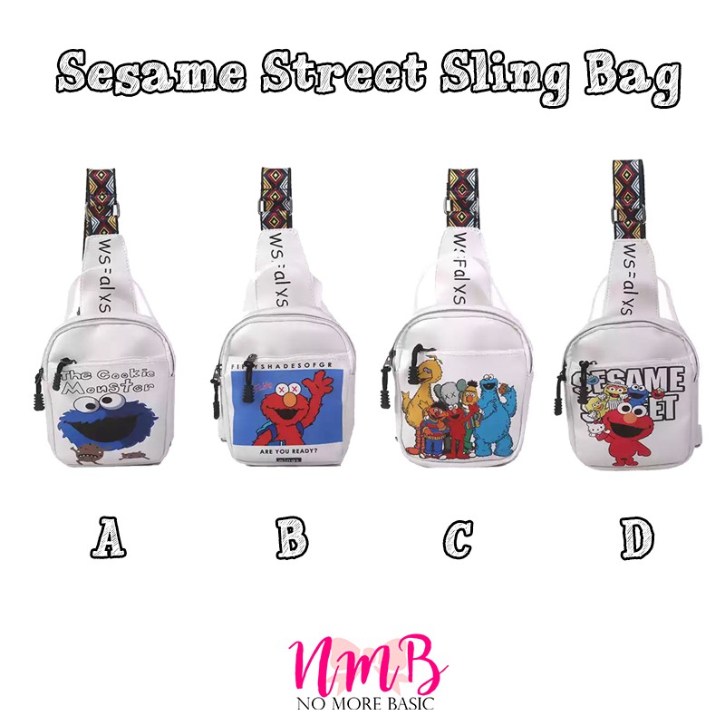 Sesame Street Sling Bag - Cookie Monster / Elmo - Fanny Pack Tas Selempang