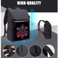 TF Tas Ransel led Sekolah 18  Inch Tahan Air Tas Laptop LED Display Hitam Tas Travel Pixoo Divoom