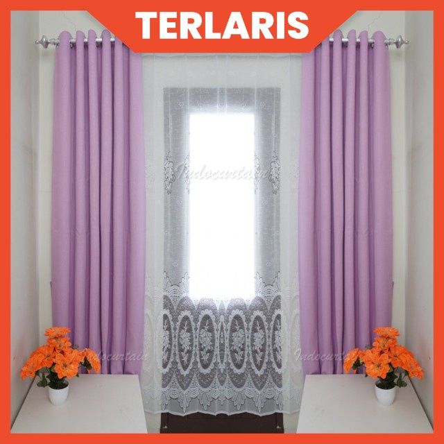 SARAE OFFICIAL - Gorden Polos Blackout Safron Terlaris/ Gorden Jendela / Gorden Pintu/ Gorden Murah