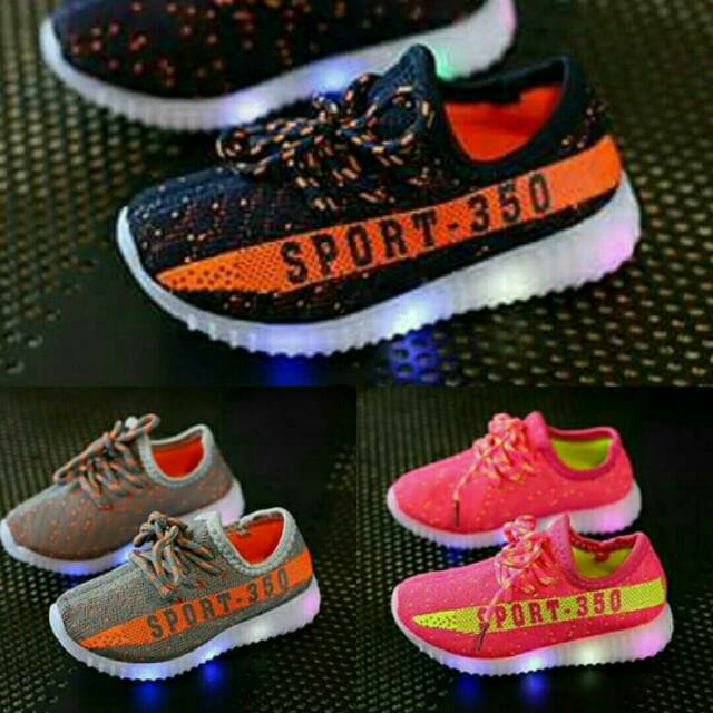 SHOES LED SPORT 350 SZ.26-30 | SEPATU LAMPU ANAK | SEPATU ANAK IMPORT