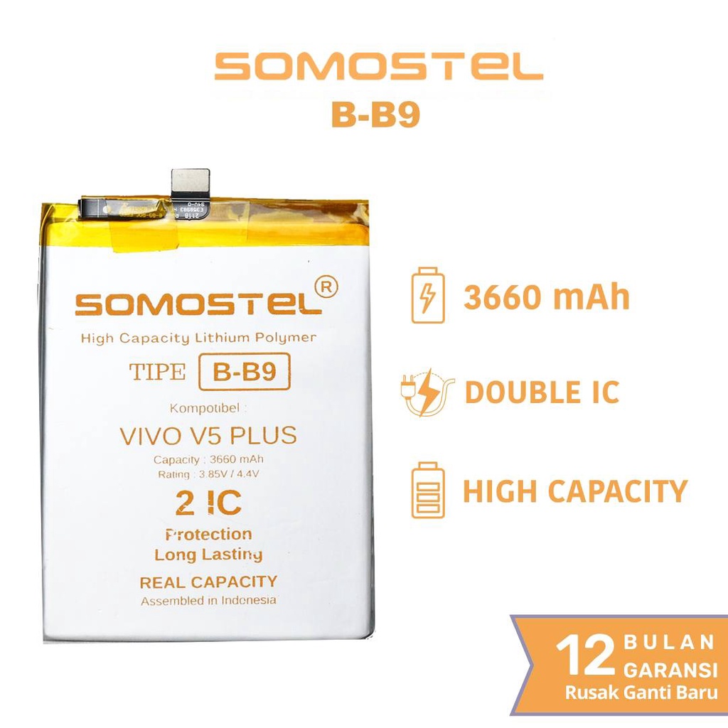 Somostel - B-B9 Vivo V5 Plus Batre Batrai Baterai