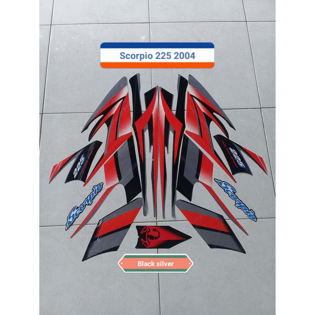 Sticker Motor Yamaha Scorpio 225 2004 Hitam silver