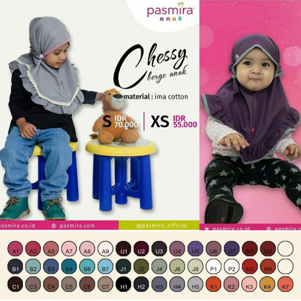 KERUDUNG JILBAB INSTAN ANAK PASMIRA CHESSY - HIJAB ANAK PASMIRA KIDS - BERGO ANAK