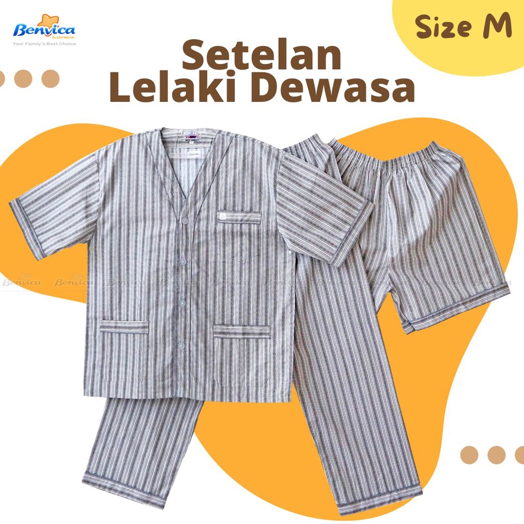 BAJU TIDUR CELANA PANJANG PIYAMA LAKI-LAKI DEWASA KATUN ADEM SIZE M SWAN