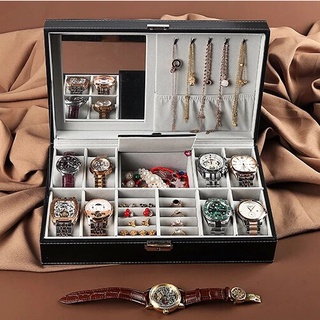 Kotak Jam Tangan isi 8 Mix Perhiasan dan Aksesoris / PROMO Box Jam / Tempat jam / Kotak Perhiasan Cincin Gelang Kalung