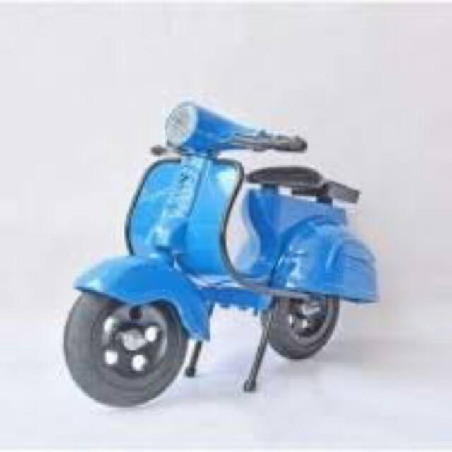 (Bisa COD) Miniatur Vespa logam besi.