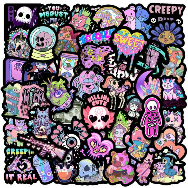 

Stiker Pack Horor Style 260156- Stiker Aesthetic Keren Imut Laptop, Aksesoris Hp, Anti Air, Motif, Helm, Tumbler, Koper, Kulkas