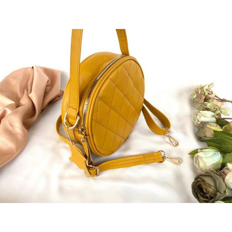 (M) Tas Bulat Untuk wanita Tas kulit Garut papirut Asli