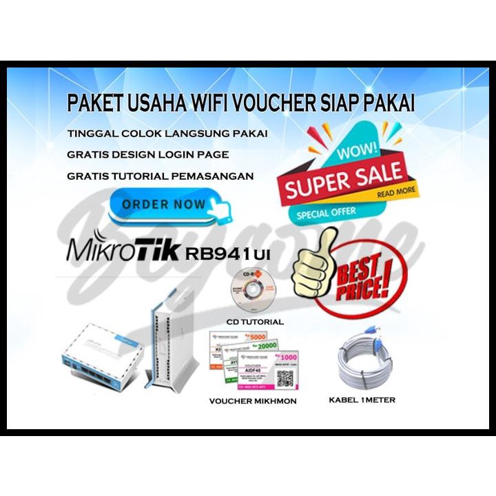 Paket Usaha Voucher Wifi Mikrotik Rb941Ui-2Nd Full Setting