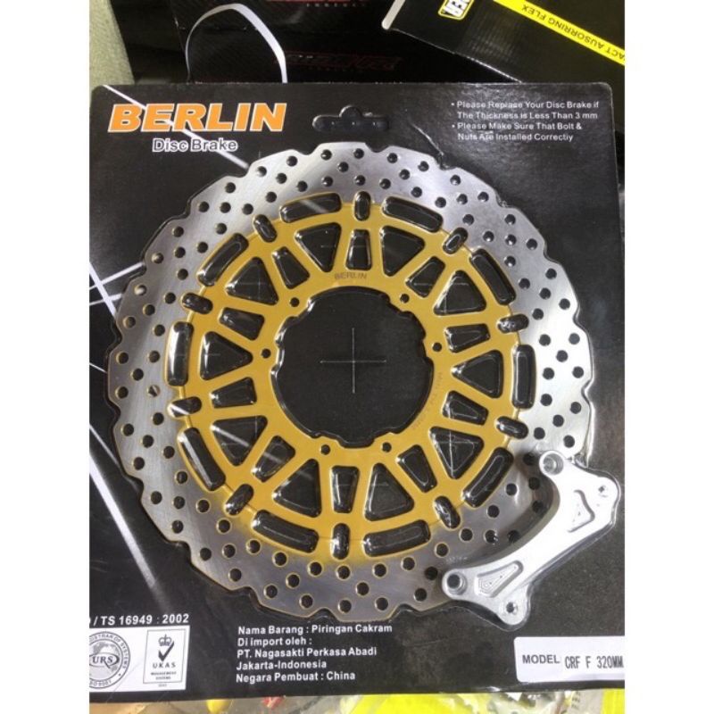 Piringan/cakram/disch depan klx/Crf uk 320mm Berlin supermoto cross trail klx 150 Crf 150 dish depan
