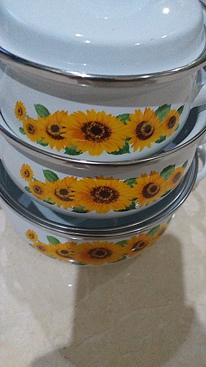 Baltimore Porcelaine Enamel 6pcs Cookware Set(3 Bowl 3tutup)