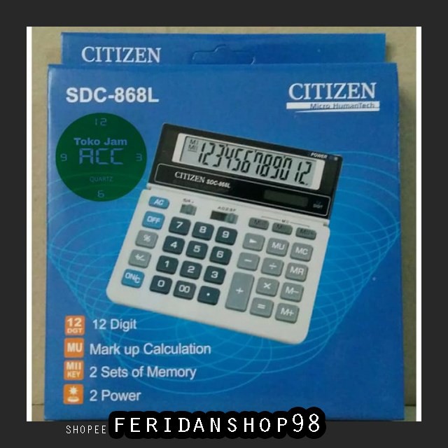 

BT735 BEST KALKULATOR CITIZEN SDC-868L BY FERIDANSHOP98