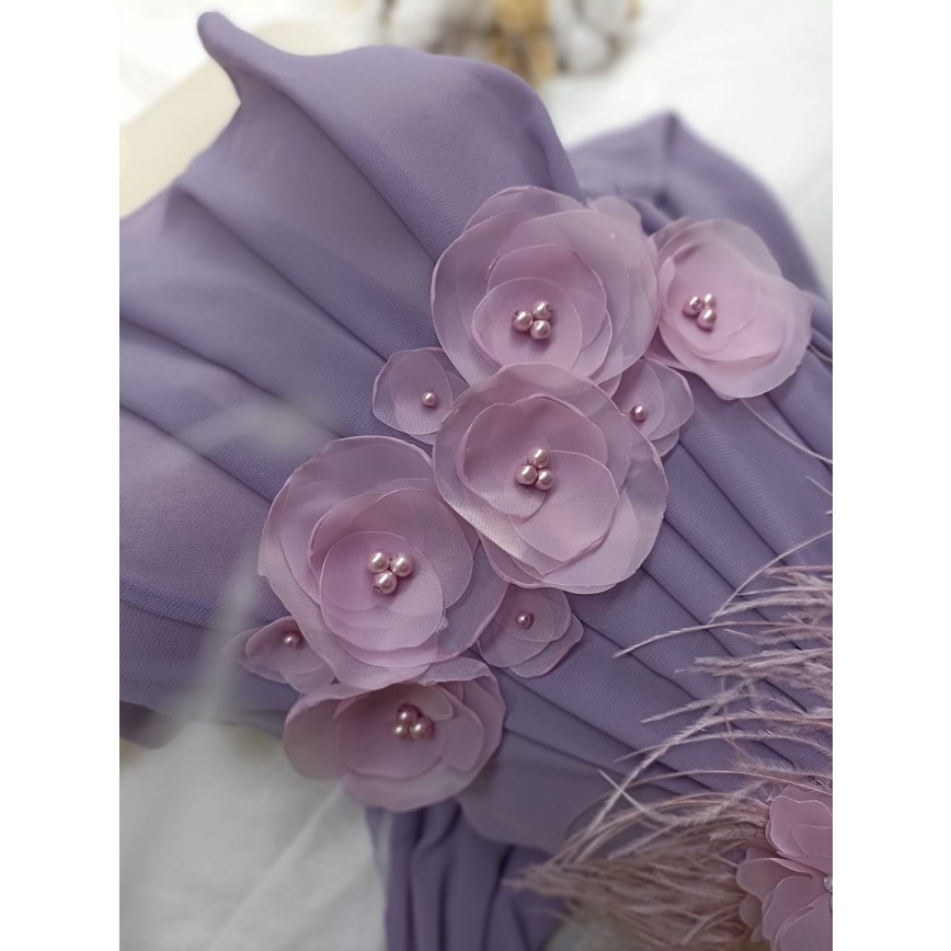 Bunga Dandelion- bunga pinggang-payet-brukat-kebaya-jahit