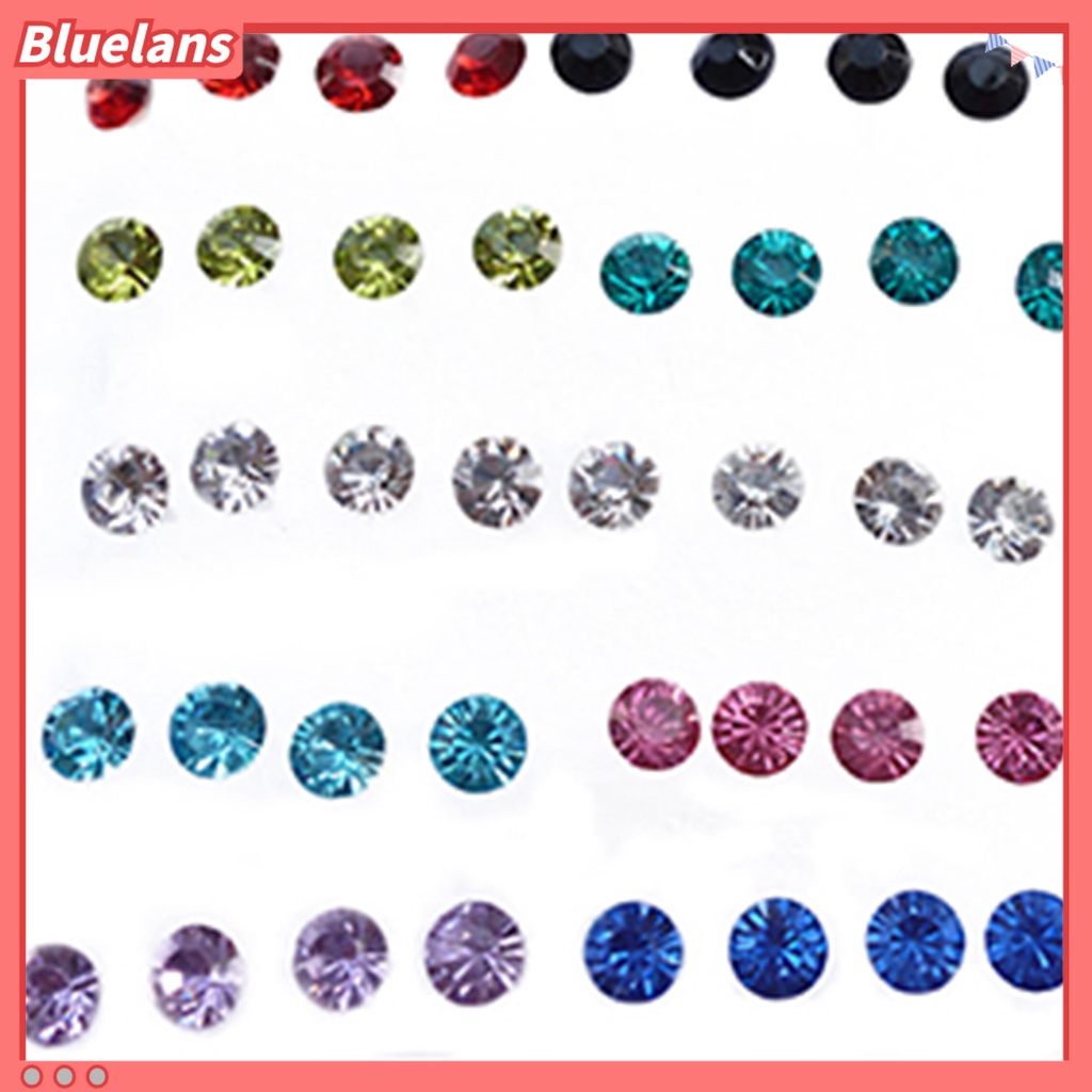 Bluelans 20 Pairs Earrings Rhinestone Inlaid Beautiful Jewelry Allergy Free Ear Studs