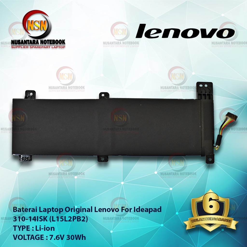 Baterai Original Laptop Lenovo For Ideapad 310-14ISK (L15L2PB2)