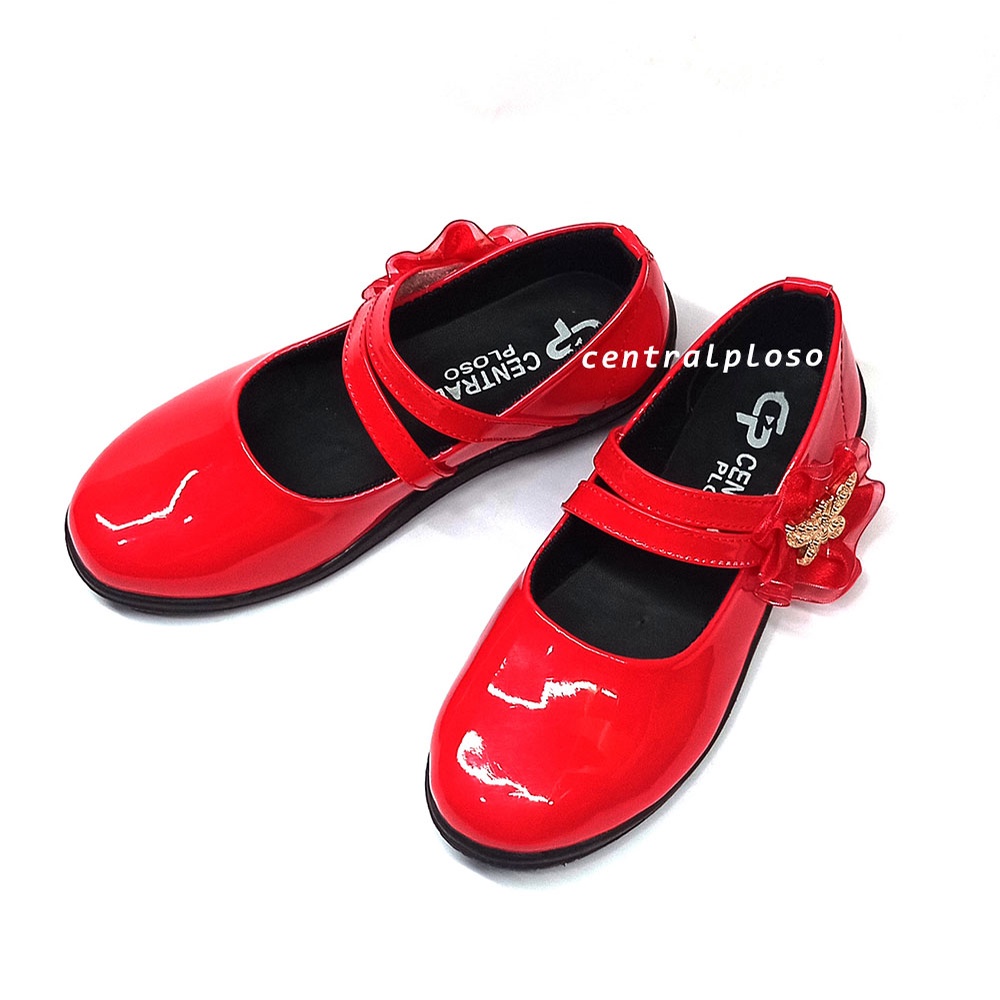 Sepatu Anak Perempuan Mengkilat Warna Merah
