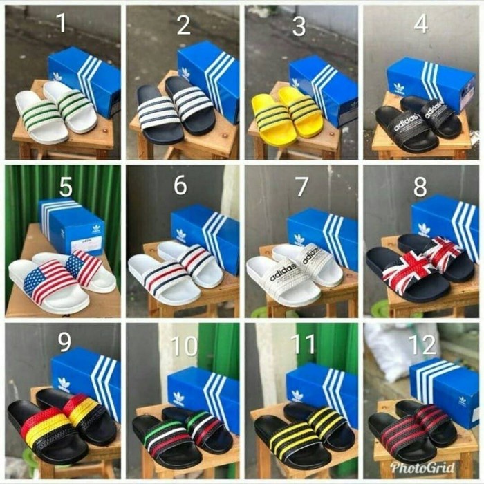 FASHION PRIA SEPATU PRIA SENDAL SLOP ADIDAS