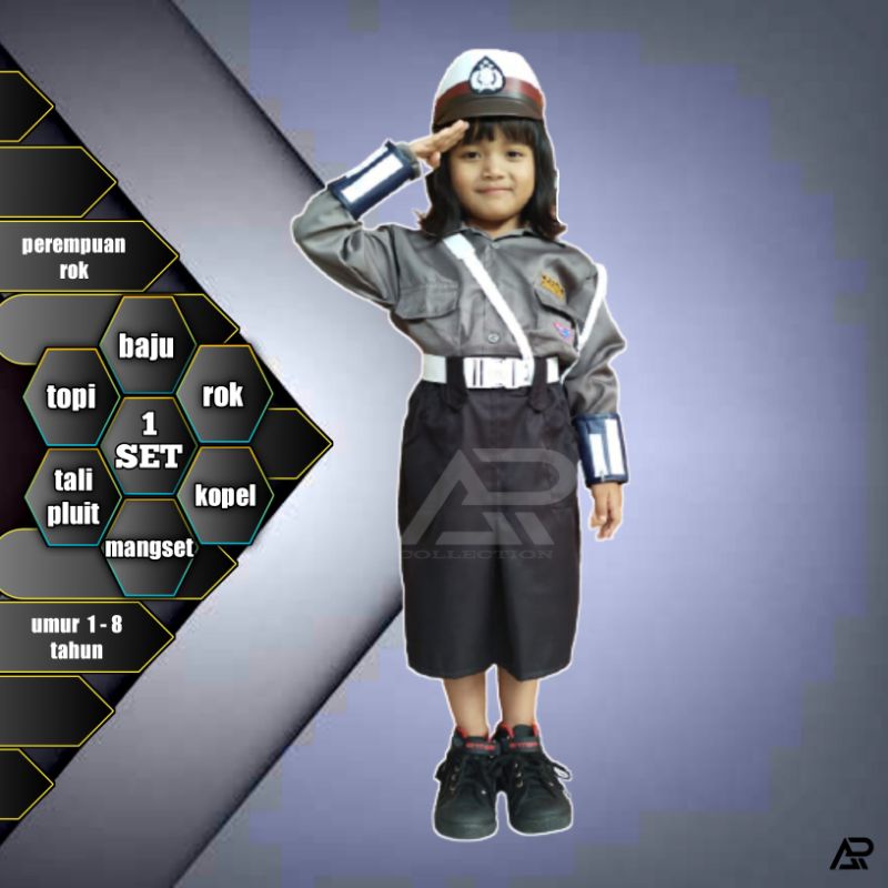 Jual Baju Polisi Anak Polwan Rok Costume Lengkap Terlaris | Shopee