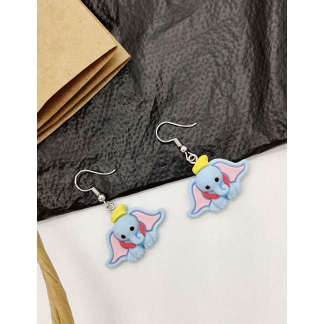 LRC Anting Gantung Fashion Cartoon Flying Elephant Earrings F70534