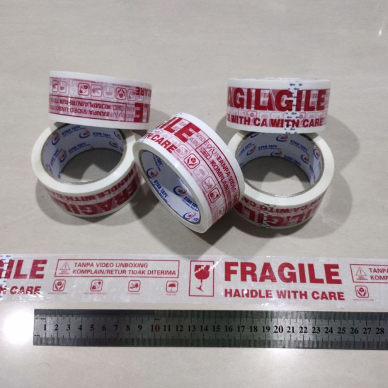 

(STAR TAPE) LAKBAN FRAGILE PUTIH 45MMX50M LAKBAN Unboxing solatip 6pcs