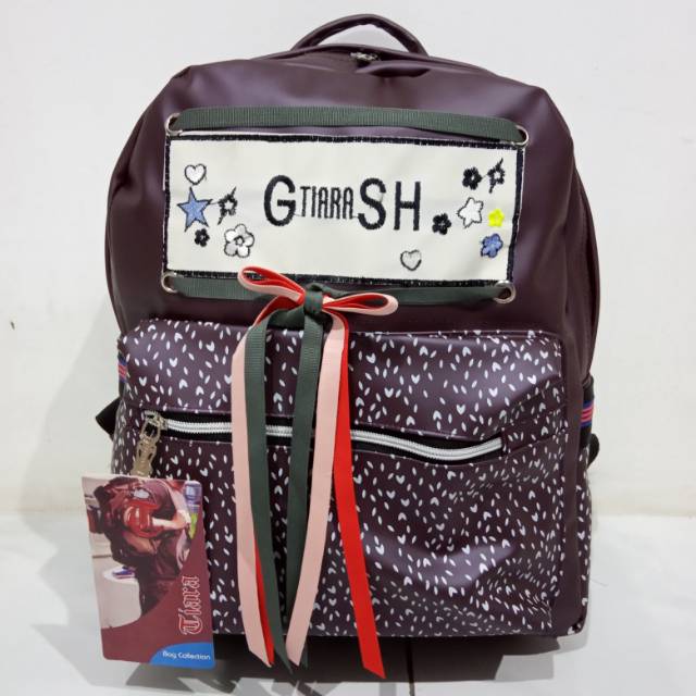 Tas Ransel Anak Perempuan Elegan G Tiara SH Coklat Tua Murah Berkualitas Original