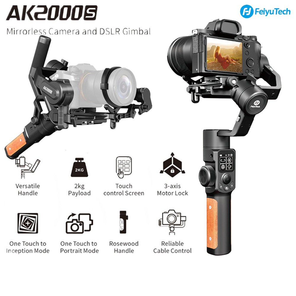 Feiyu AK2000S Advanced Kit 3-Axis Handheld Gimbal Stabilizer NEW