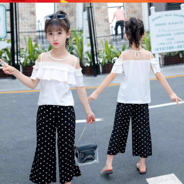 Set Polka Qullot White Sabrina