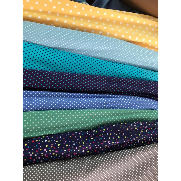 Kain Katun Meteran Motif Polkadot Kecil Warna