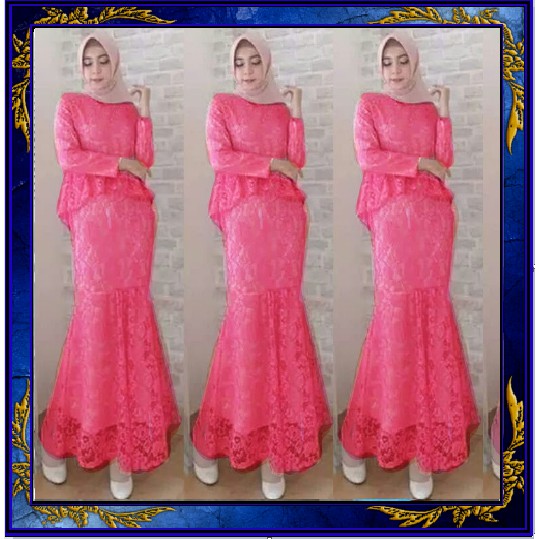 Hot Sell.. ashanty gown mermaid long dress duyung brokat brukat pesta party wanita lengan panjang br
