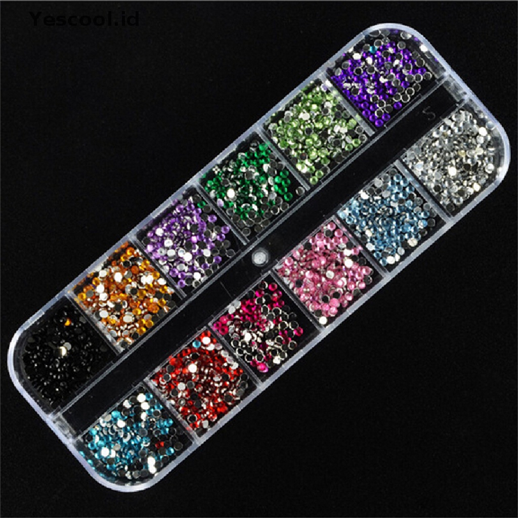 12 Warna / set 2mm Dekorasi Nail Art Uv Gel Akrilik