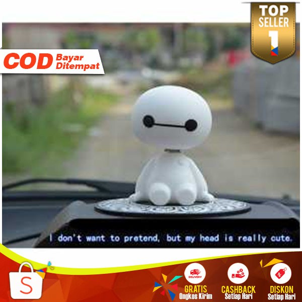 Baymax Shaking Head Ornament Lucu Aksesoris Mobil Baymax Unik Hiasan Mobil Kekinian Mudah Diletakkan