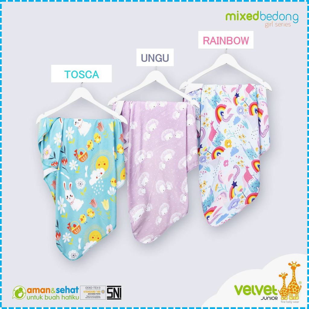 Bedong Velvet Junior Mix Motif - Satuan