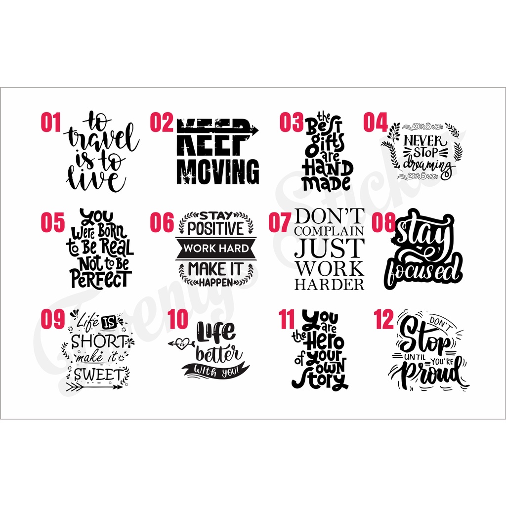 STIKER KATA KATA MOTIVASI