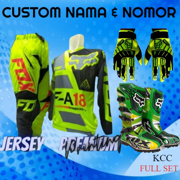 JERSEY ((PREMIUM)) "CUSTOM "NAMA DAN NOMOR" DEWASA, FULL SET BAJU TRAIL MOTOR CROSS MOTOR TRAIL, OLA