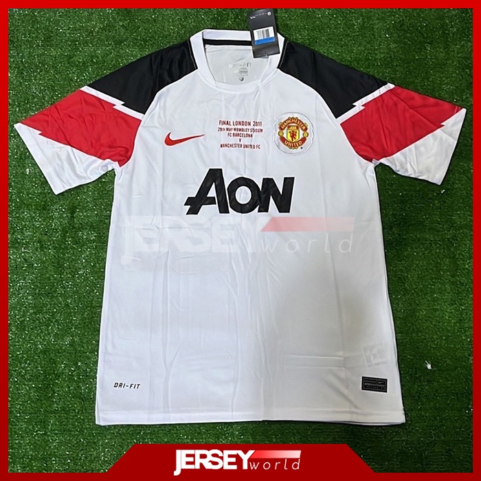 Jersey Retro Klasik MU Away Final UCL London 2011 PREMIUM GRADE ORI - Ada Big Size XXL 2XL